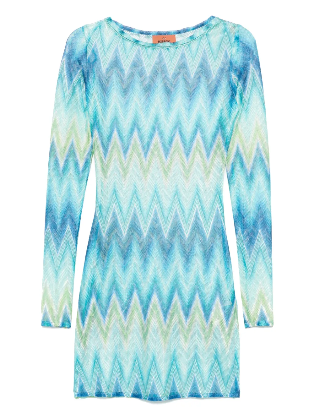 

Платье мини с узором зигзаг Missoni, синий