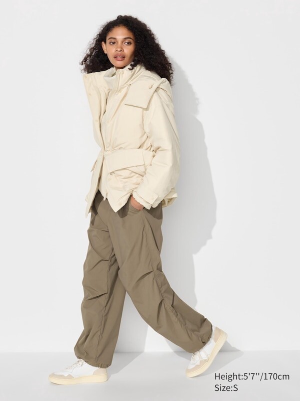 

Брюки-Парашют heattech Uniqlo, коричневый