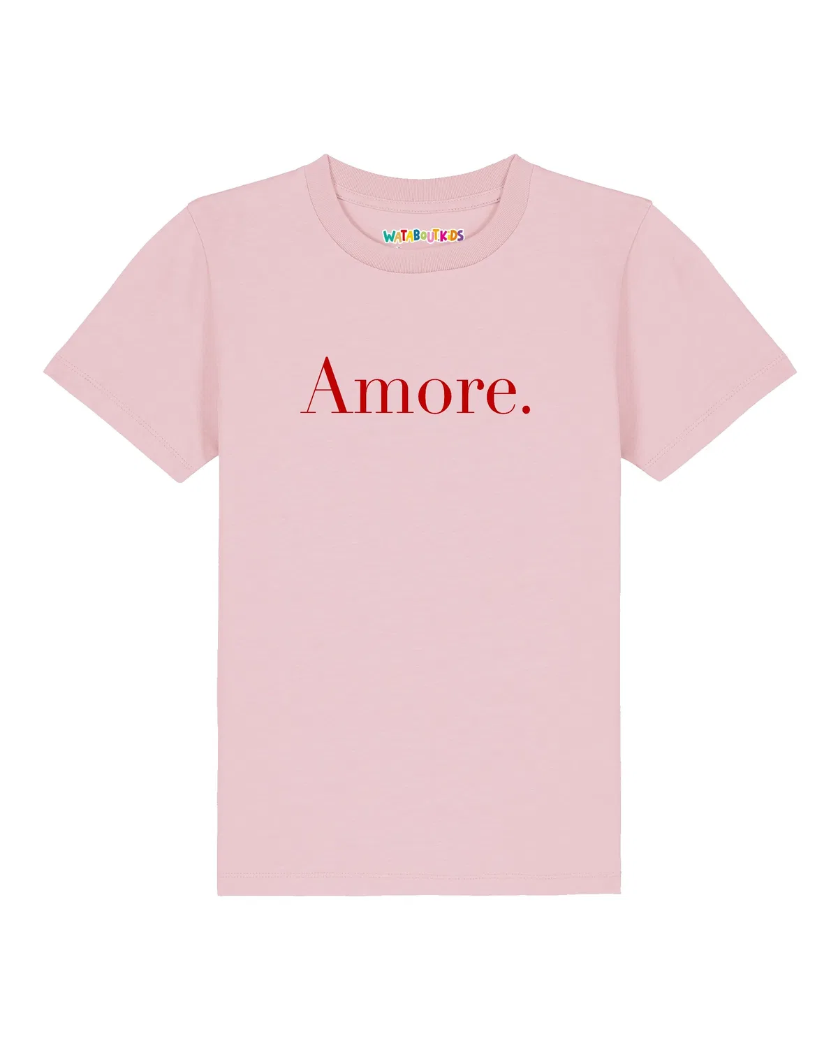 Футболка детская с надписью Wat? Apparel, розовый — фото 2