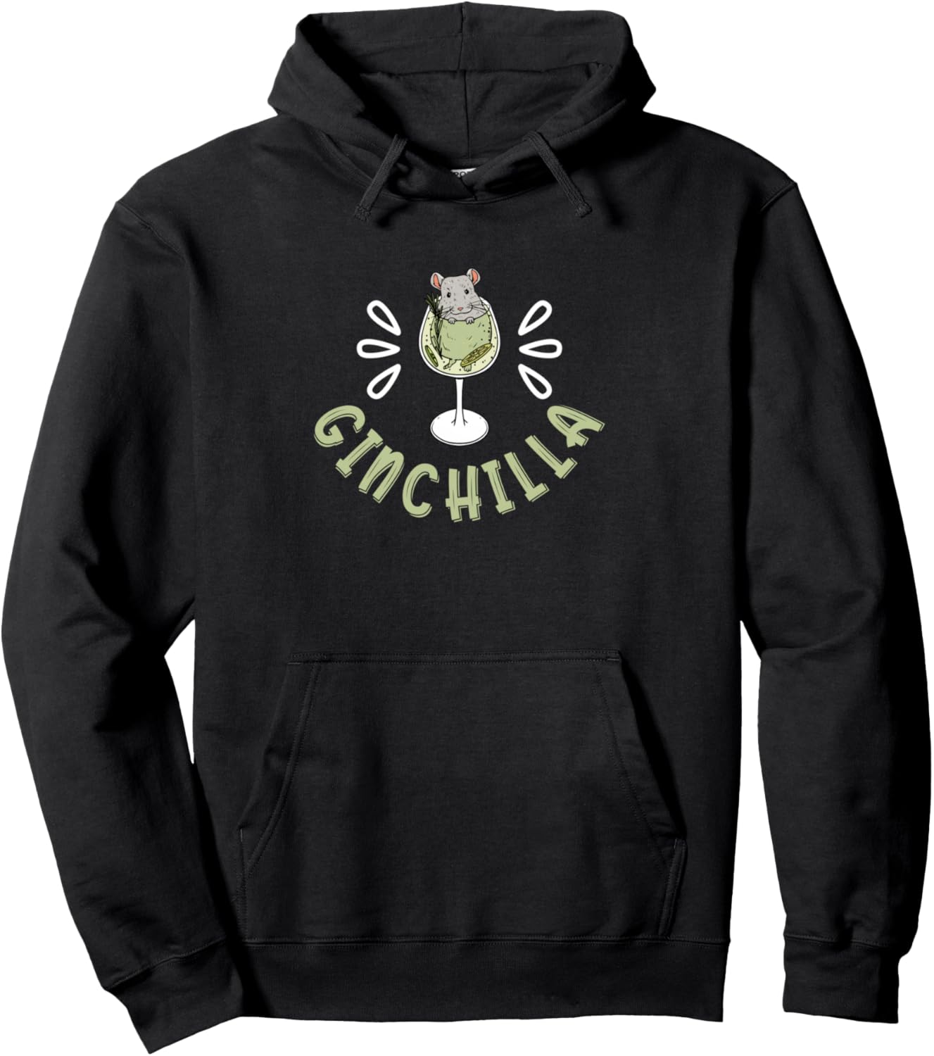 

Худи с дизайном Ginchira для владельцев шиншилл Gin Chinchilla Design, черный