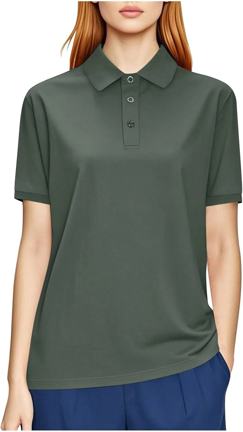 Футболка с коротким рукавом, быстросохнущая, женская, поло, A02#army Green