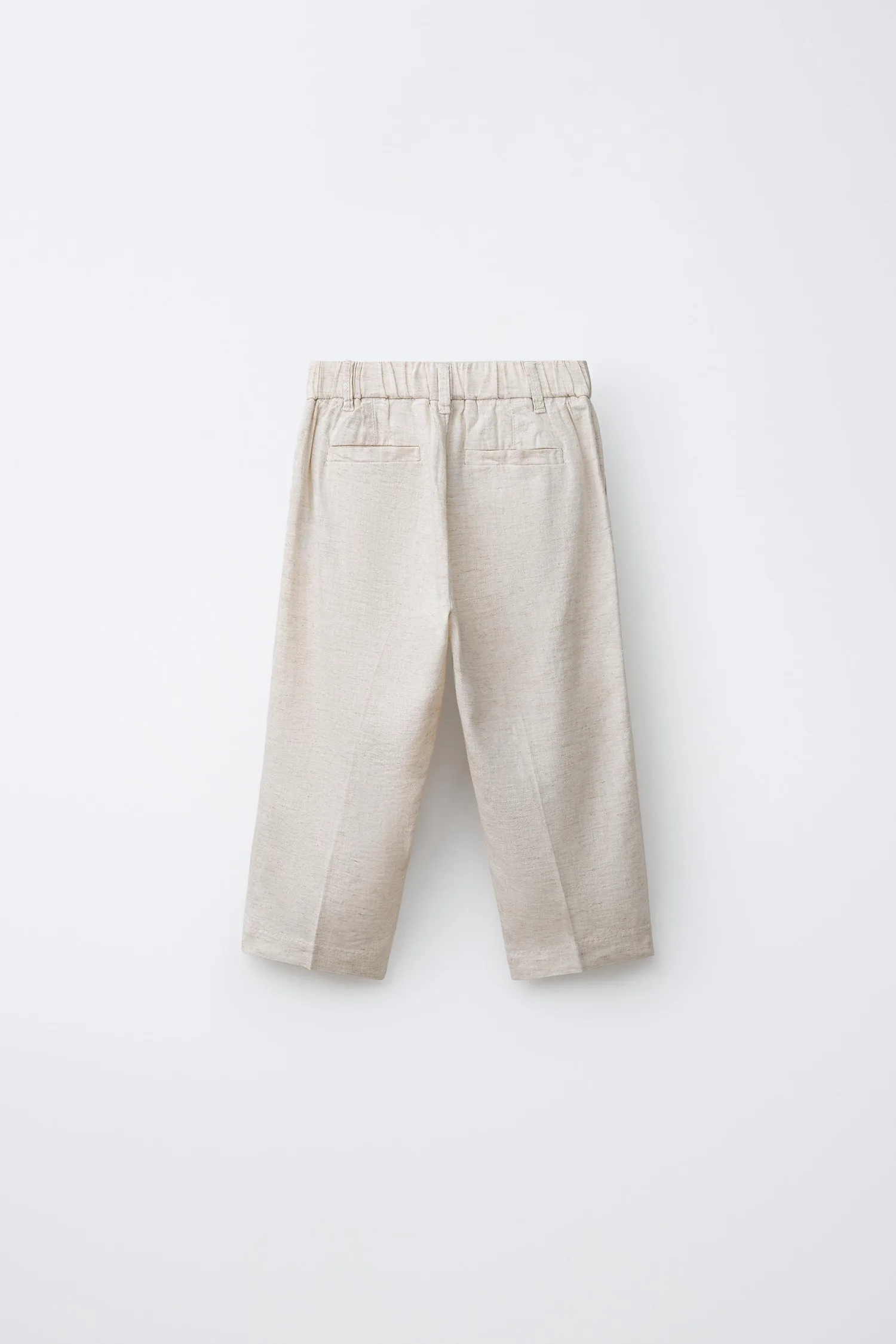 Брюки от костюма из льняной смеси Zara, светло-бежевый — фото 2
