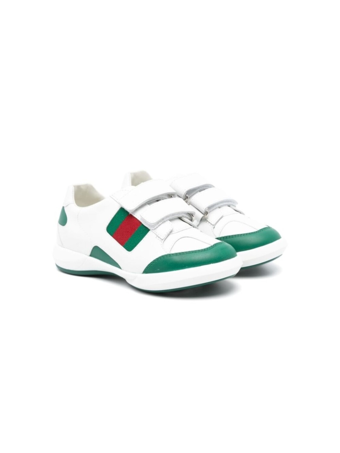 

Кроссовки на липучках с отделкой Web Gucci Kids, белый