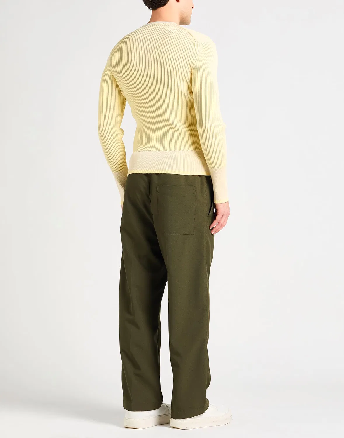 Свитер пастельно-желтый двухцветный JACQUEMUS — фото 3