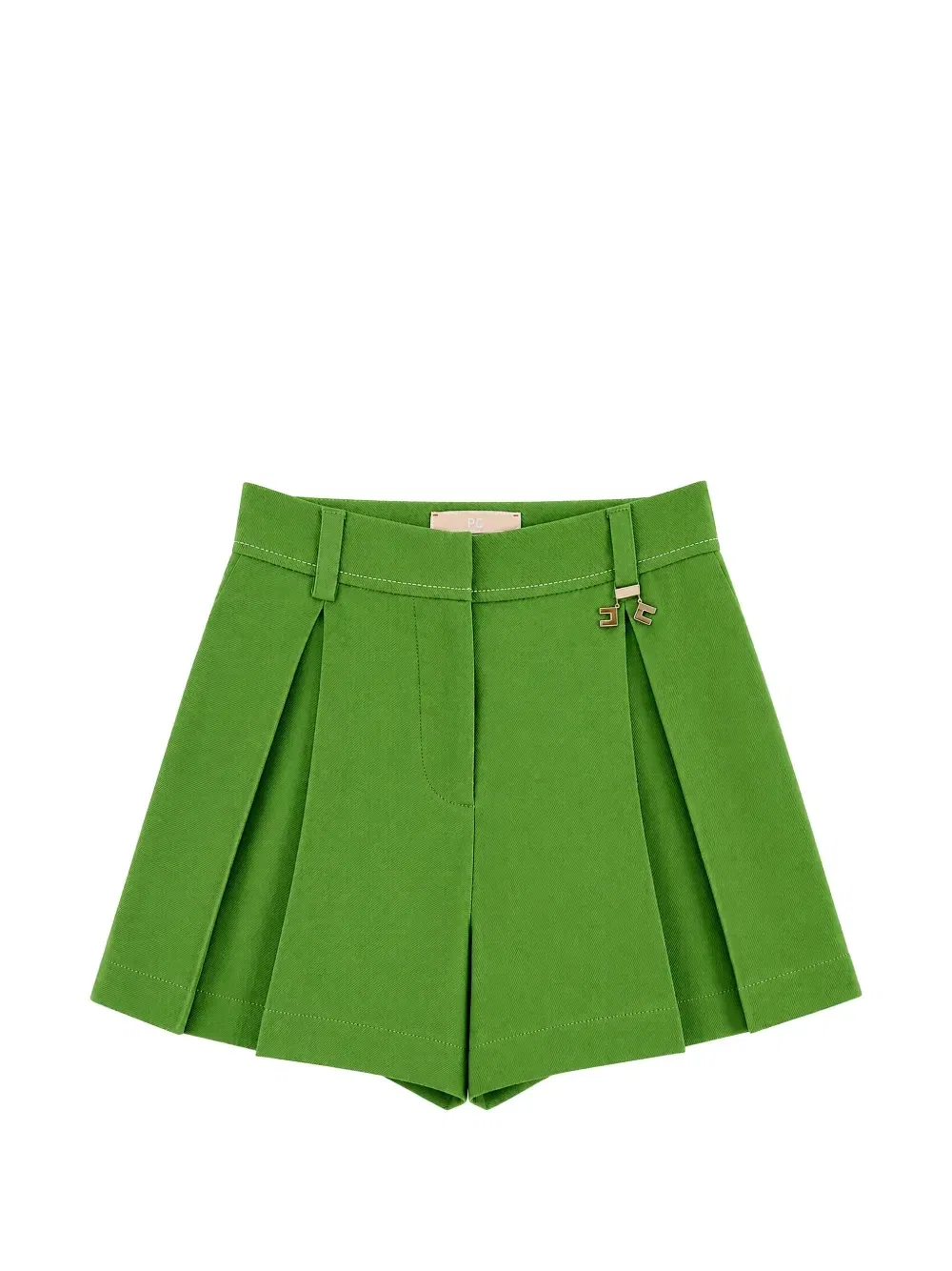 Плиссированные шорты с логотипом-шармом Elisabetta Franchi La Mia Bambina, зеленый