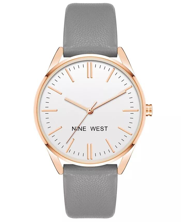 

Женские кварцевые серые часы с ремешком из искусственной кожи, 36 мм Nine West, мультиколор