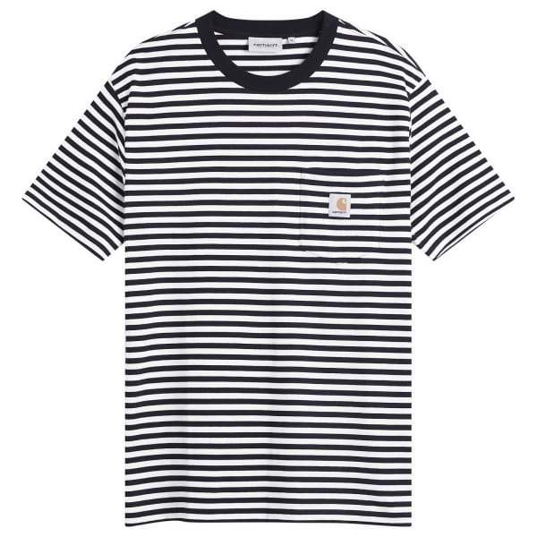

Футболка Эзры с полосатым карманом Carhartt Wip, черный & wax