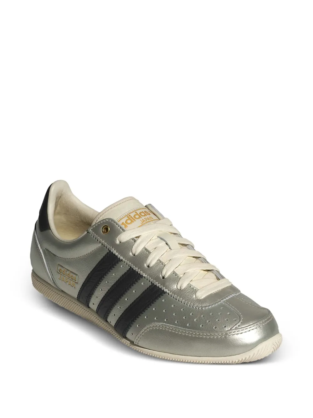 Японские кожаные кроссовки с тремя полосками Adidas, серебяный — фото 2