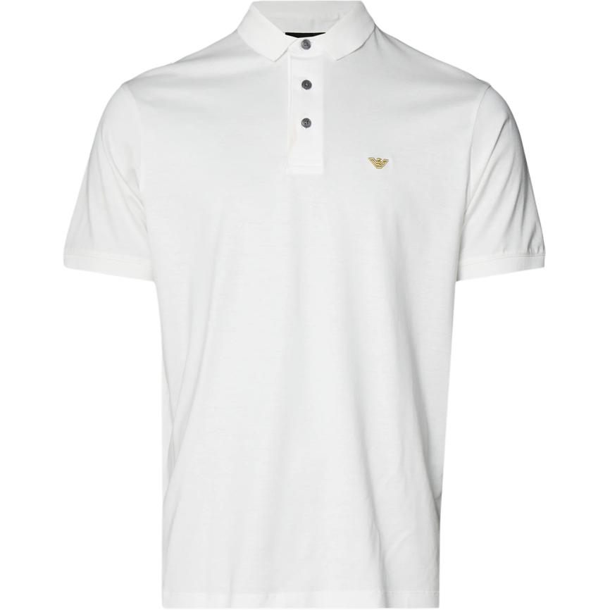 

Футболка-поло из смесового джерси Lyocell с вышивкой EMPORIO ARMANI, белый