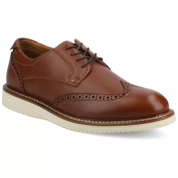 

Мужские повседневные гибридные туфли Lorenzo Comfort Wingtip с гибкими носками Vance, коричневый