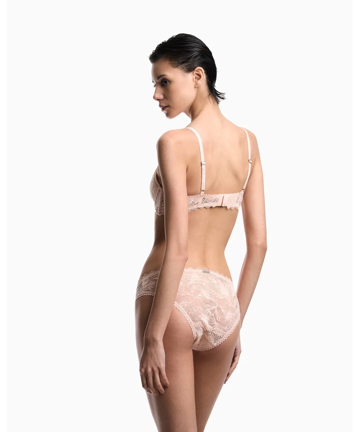 Бюстгальтер-треугольник Emporio Armani ASV Eternal Lace с чашками, розовый — фото 3