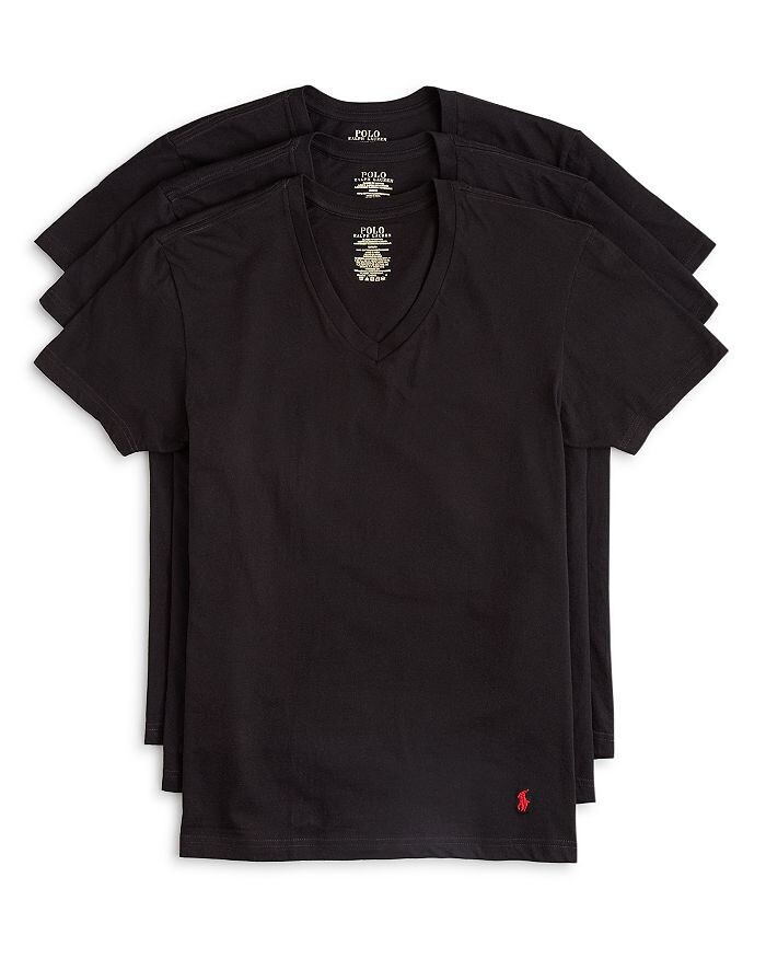 

Майка классического кроя с V-образным вырезом Polo Ralph Lauren, 3 шт, черный