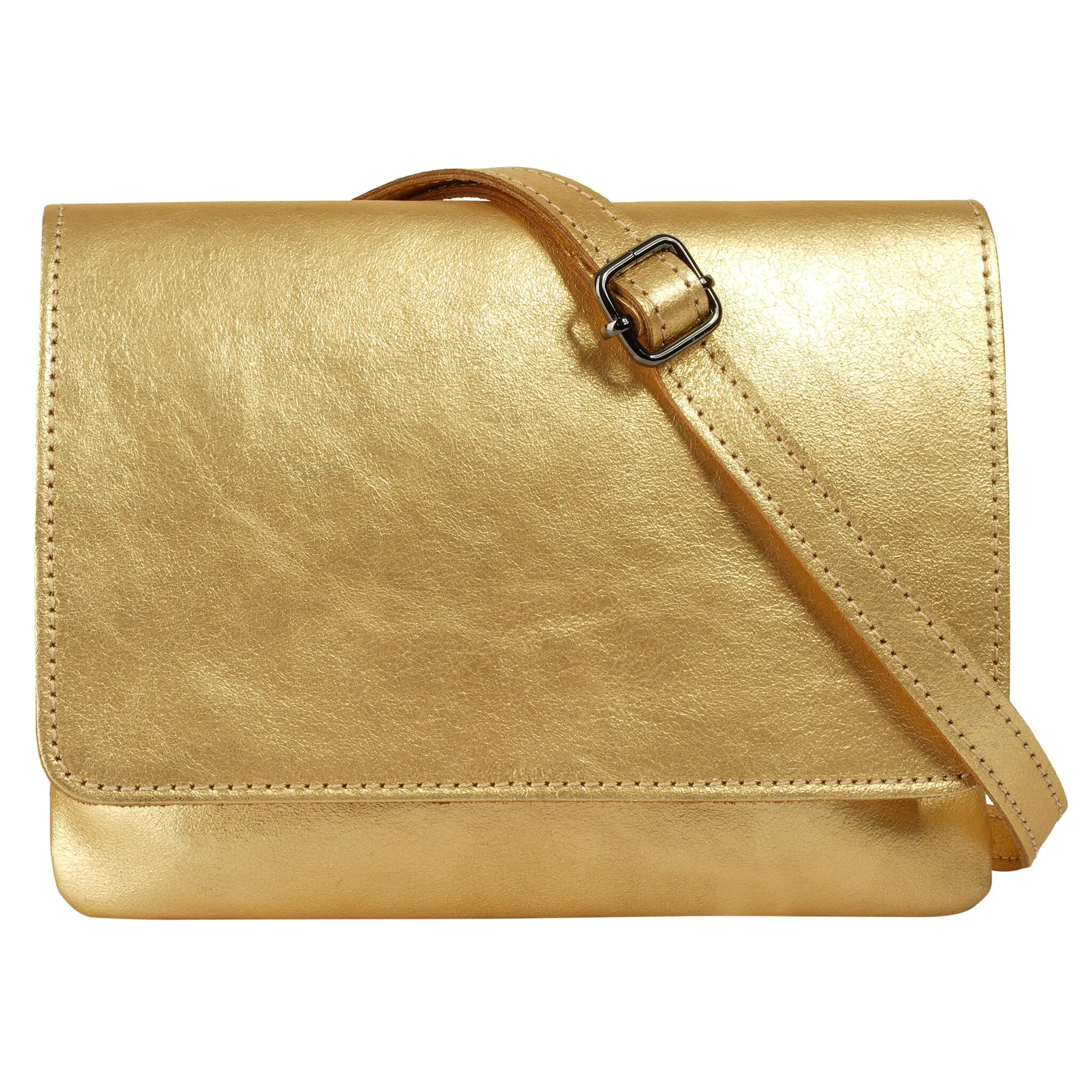 

Сумка через плечо Cluty, натуральная кожа, производство Италия, цвет Gold