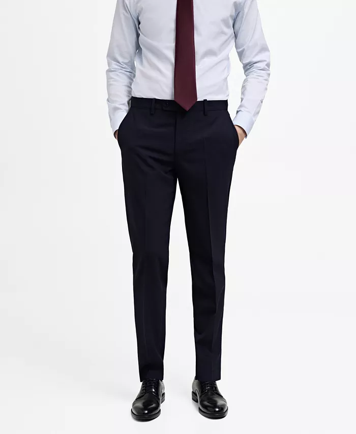

Мужские шерстяные брюки Slim-Fit для костюма MANGO, синий