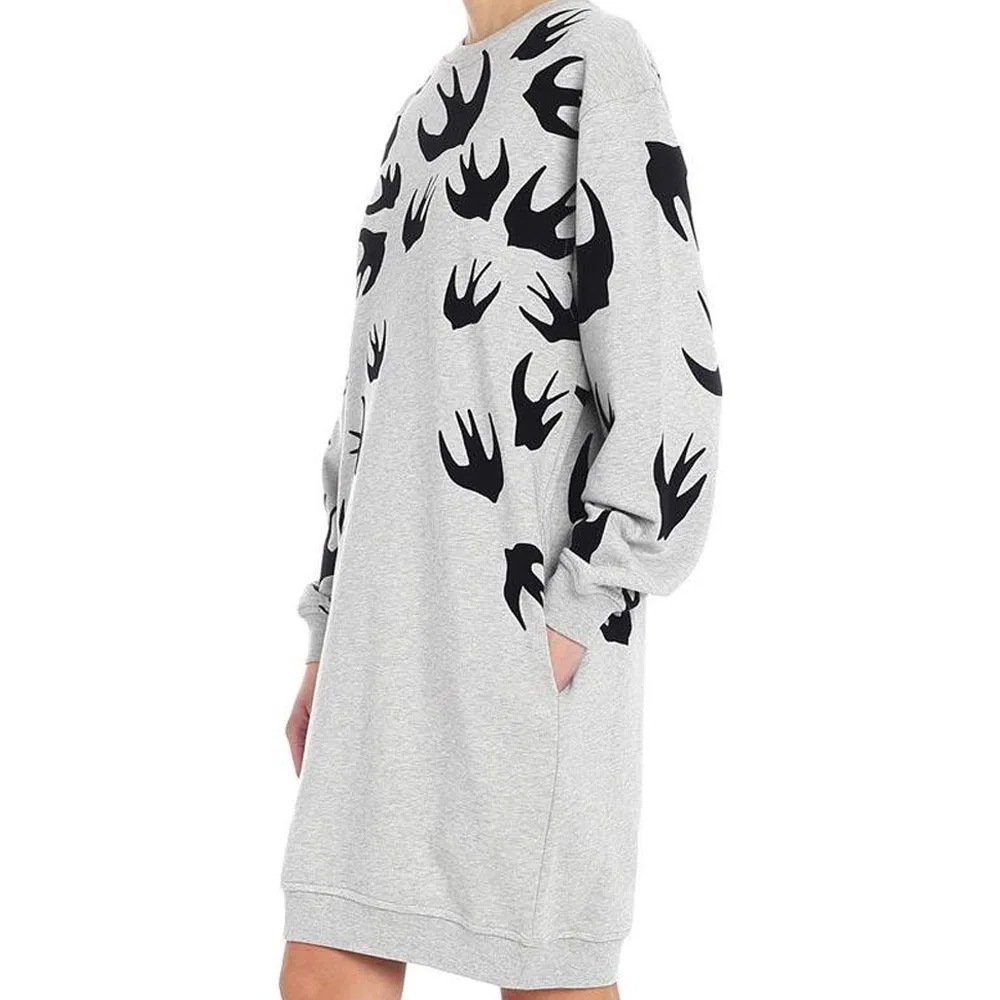 Платье с длинным рукавом SS23 женское Gray Alexander McQueen