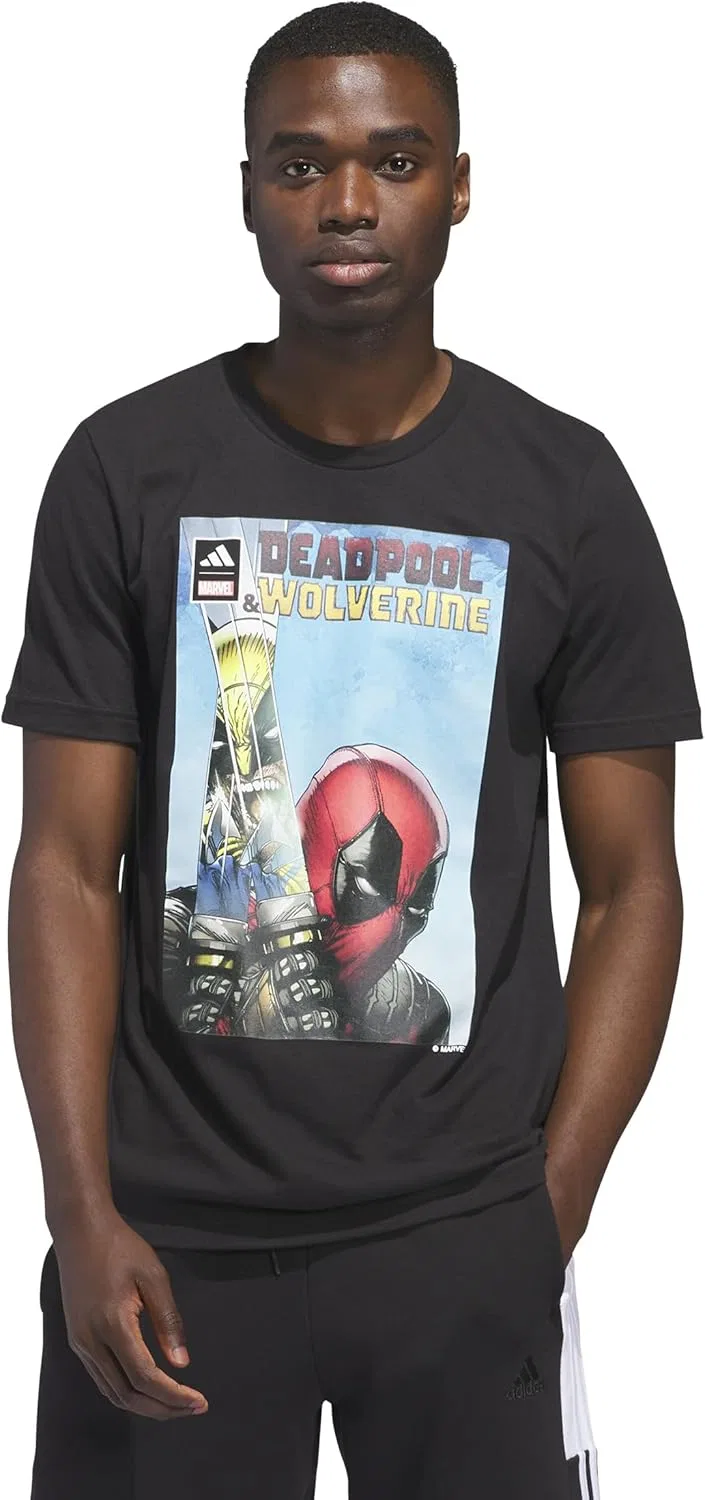 Футболка Marvel Deadpool and Wolverine adidas, Black