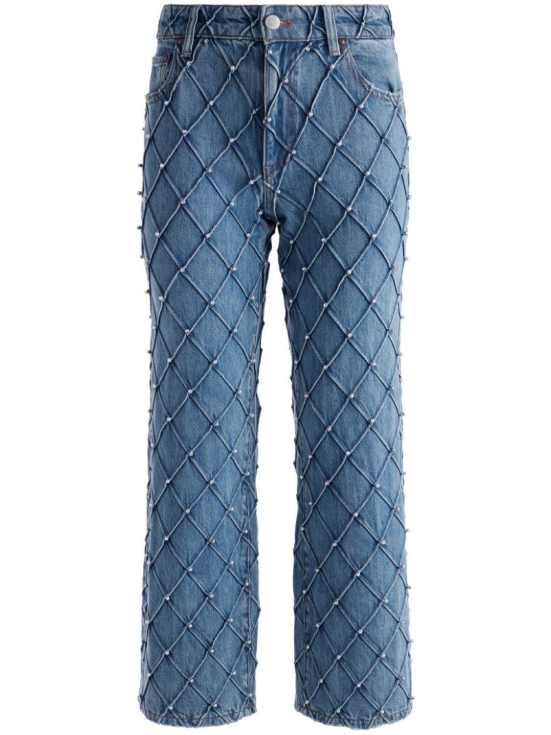 

Укороченные стеганые джинсы Weezy alice + olivia, синий
