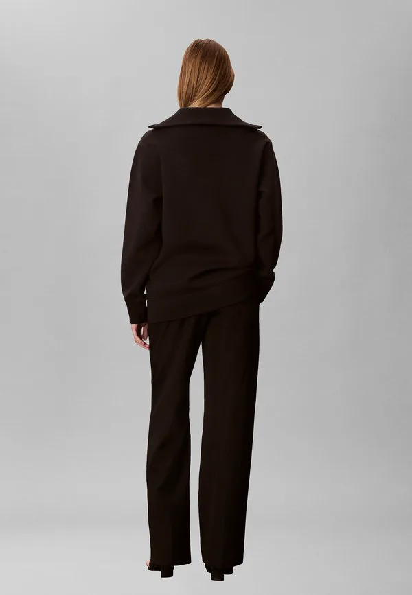 Толстовка свободного кроя с воротником-молнией Calvin Klein, Black — фото 3