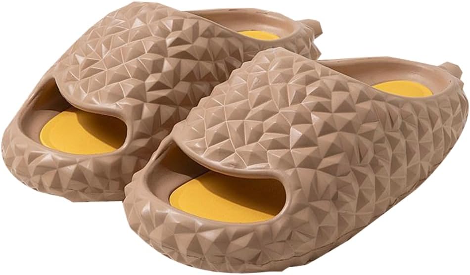 

Женские и мужские домашние тапочки Rungion с милым фруктовым дизайном, удобные, быстро сохнут, тапочки для душа с дурианом, нескользящие, для улицы, коричневый