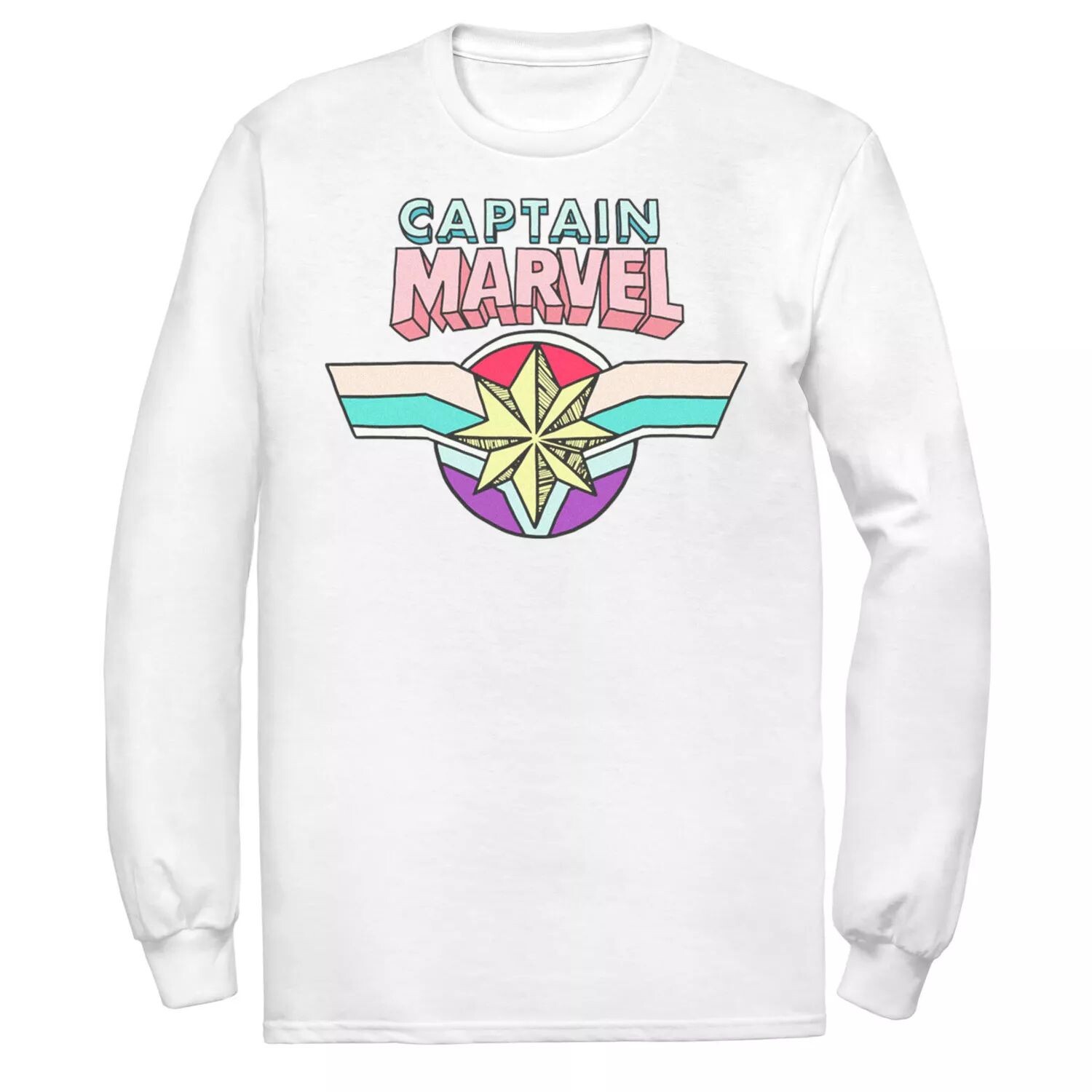 

Мужская футболка с логотипом в мультяшном стиле Captain Marvel