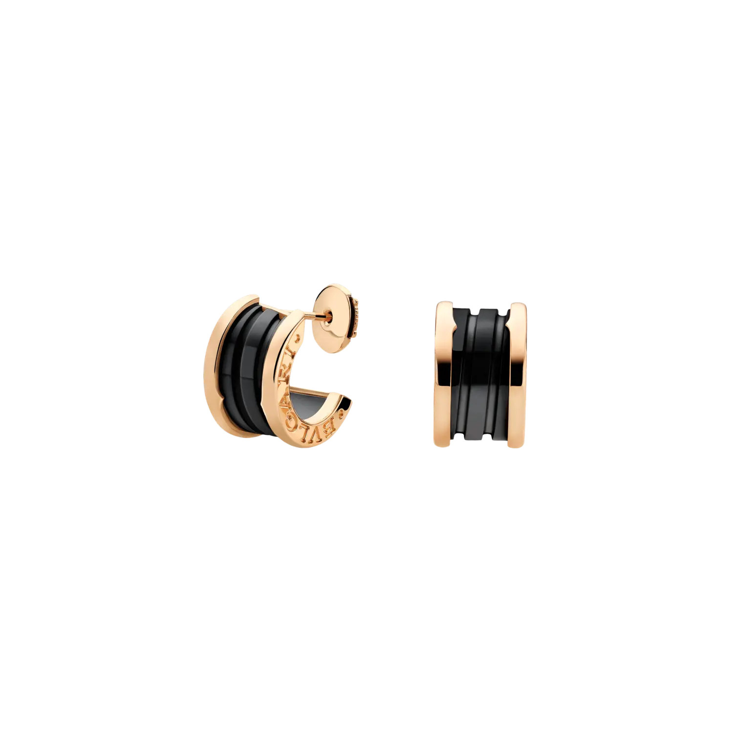 

Серьги Bulgari B.zero1 из 18-каратного розового золота и черной керамики