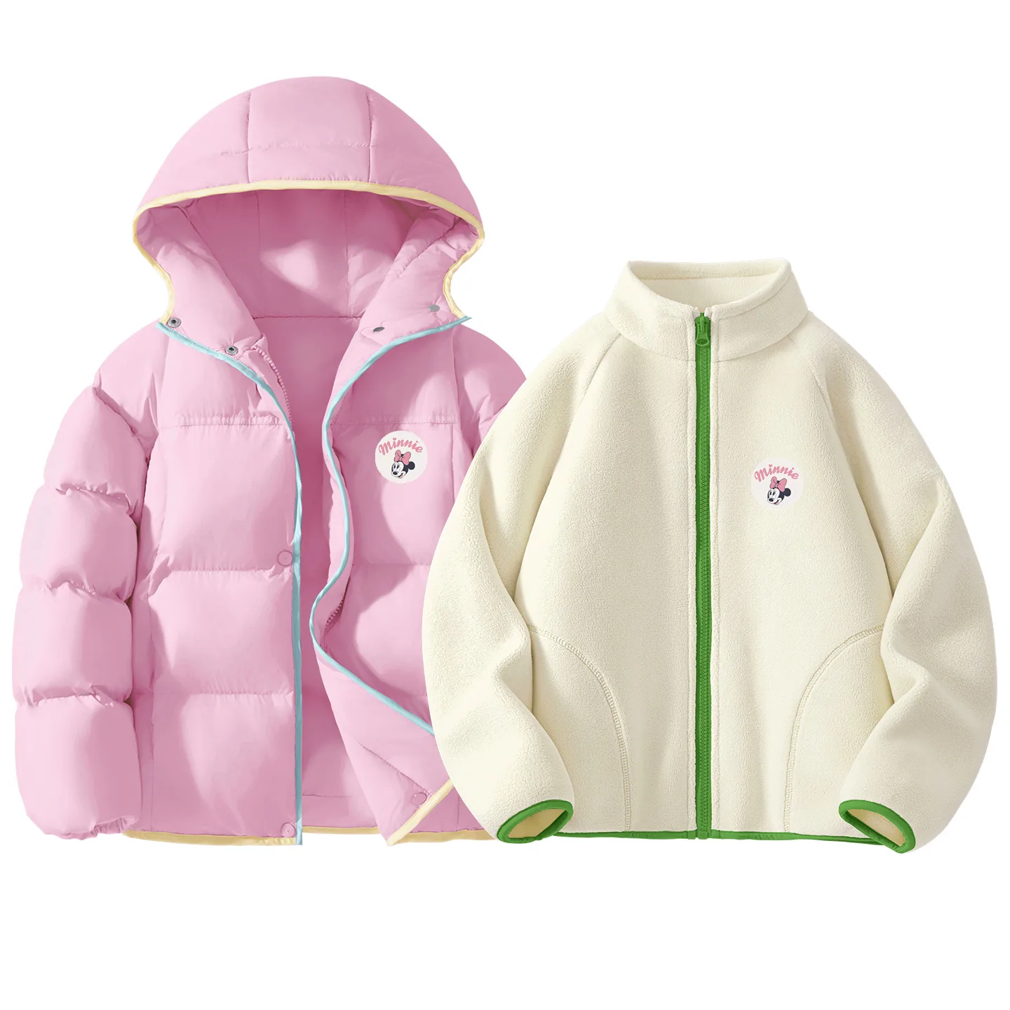 Детский спортивный костюм с круглым вырезом и утеплением Disney, [Thickened Thermal]Dini Round Hook-and-Loop K Honey Powder+Dini Medium Round Hook-and-Loop K Frosting Pink — фото 4