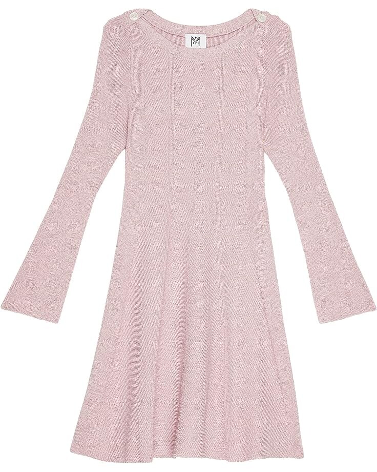 

Платье MILLY MINIS Metallic Button Shoulder Sweaterdress, цвет Blush