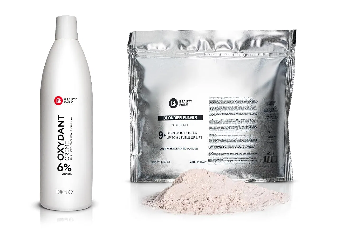 Набор для осветления волос «Bleaching Powder Pink» от Anti-Yellow Molcules Bf Beauty Farm