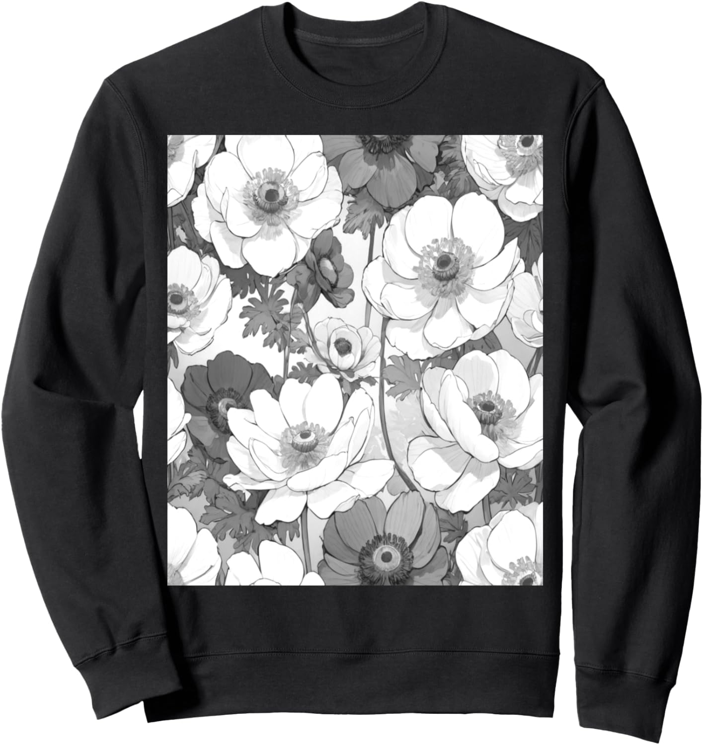 

Милый мультяшный цветок анемоны - Толстовка PanfurWare LLC, черный