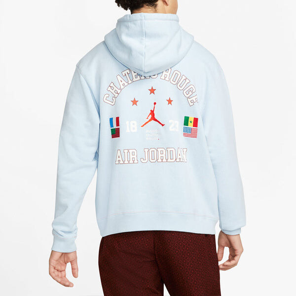 Толстовка Air Jordan x Maison Chateau Rouge Crossover french terry Alphabet Pattern Printing Asia Edition Blue, синий — фото 4