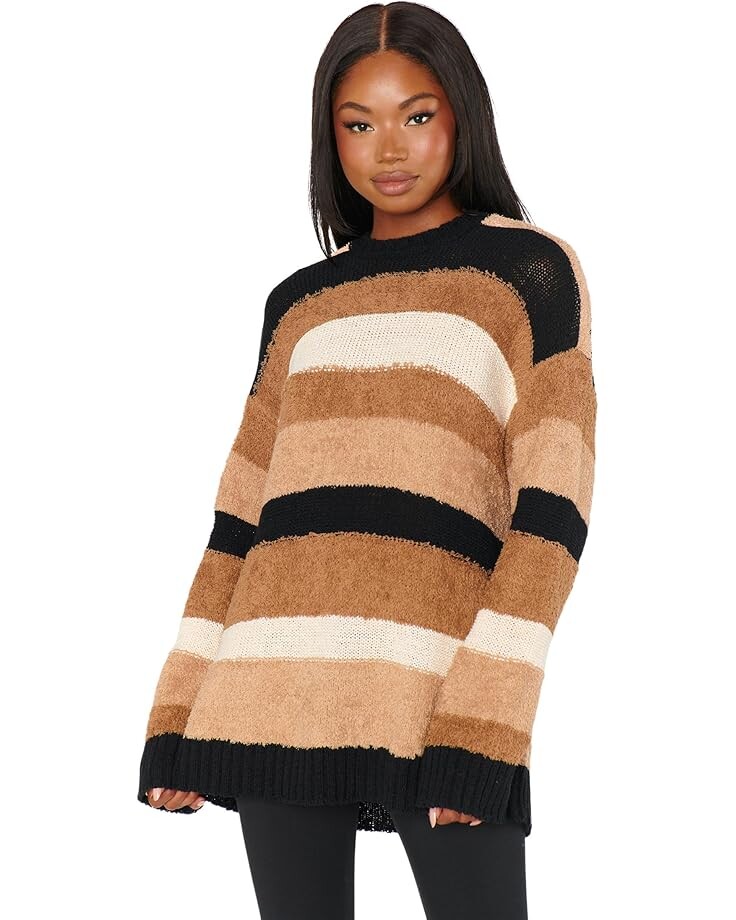 

Свитер Show Me Your Mumu Timothy Tunic Sweater, цвет Neutral Multi Stripe Knit