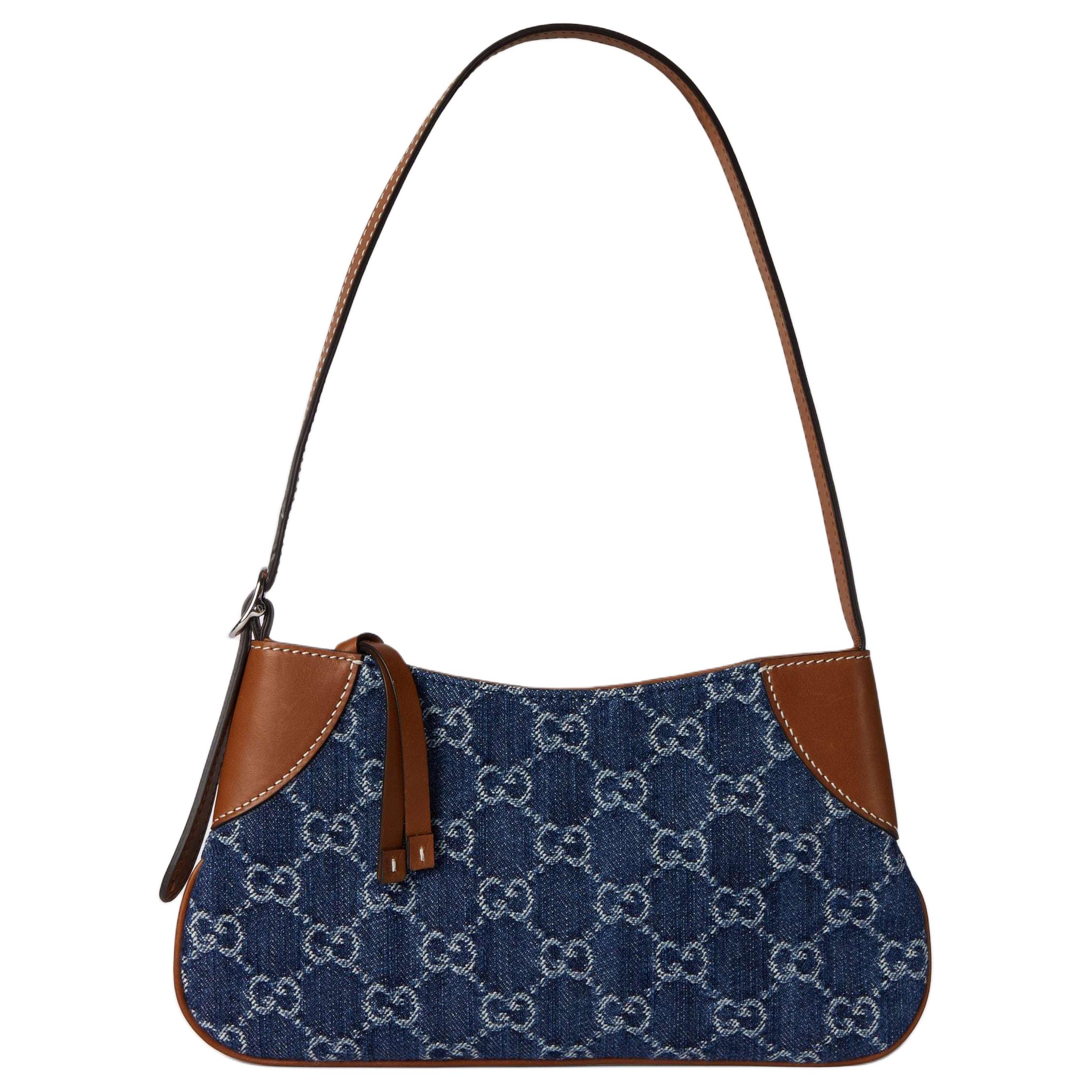 

GUCCI Джинсовая сумка через плечо миниатюрная женская синяя