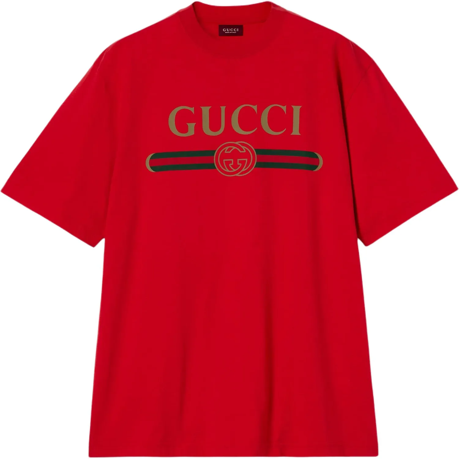 Футболка мужская Gucci Red, круглый вырез, прямой крой