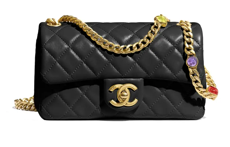 

CHANEL Классический клатч из ягненка с металлической фурнитурой мини женский черный разноцветный
