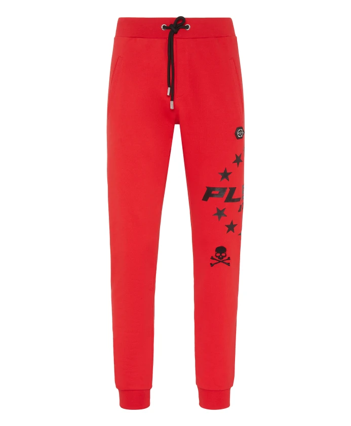 

Хлопковые флисовые спортивные штаны Philipp Plein, красный