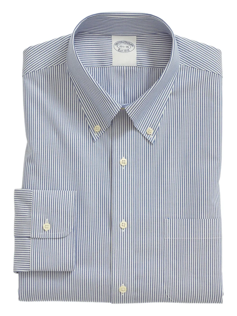 

Оксфордская рубашка в полоску Brooks Brothers, синий