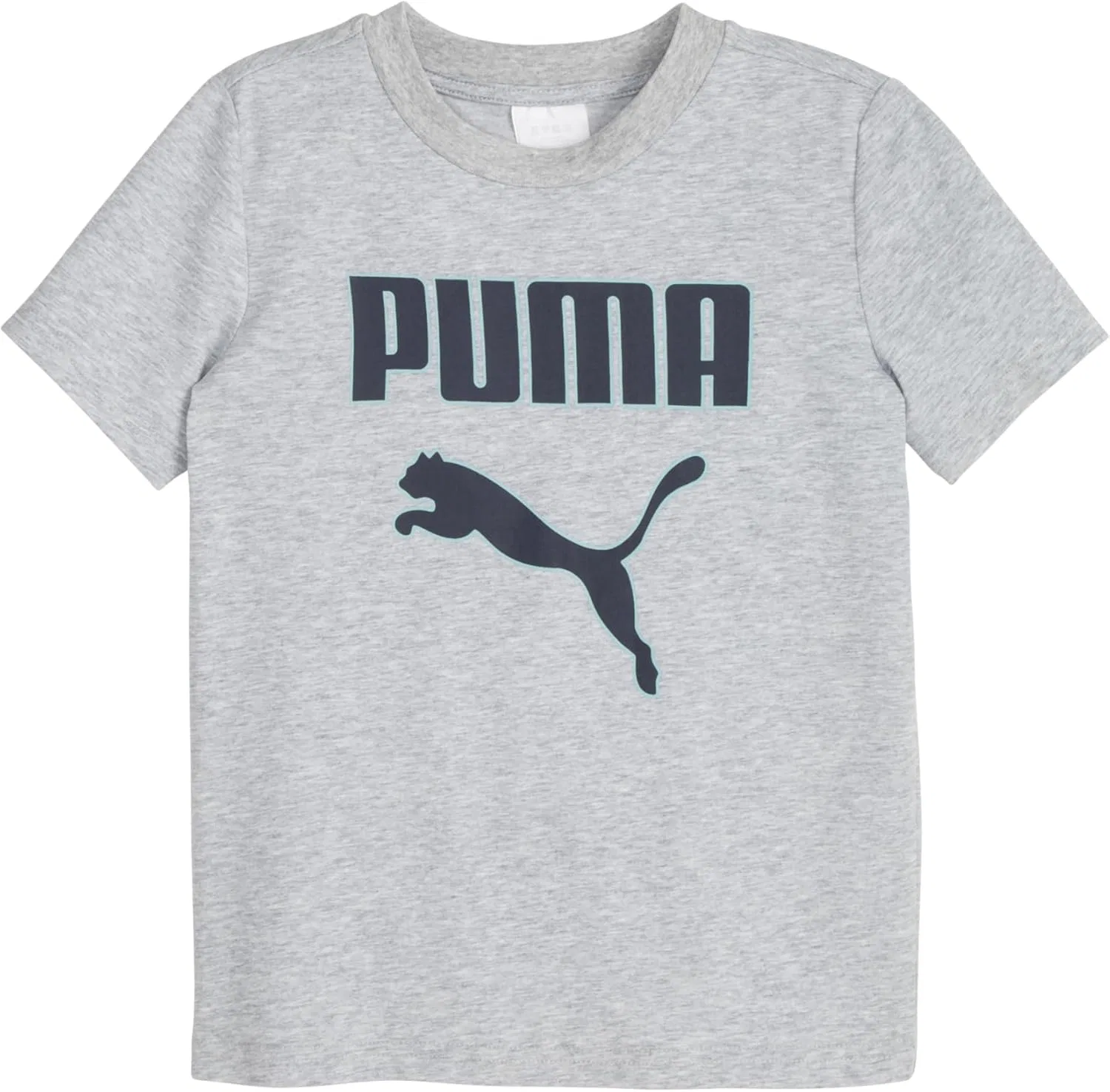 Детский комплект PUMA из 3 предметов: футболка с коротким рукавом из хлопкового трикотажа и соответствующие трикотажные брюки, Heather Grey/Mint — фото 3