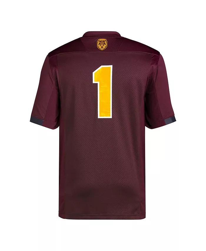 Мужская футбольная майка Arizona State Sun Devils Premier #1 в бордовом цвете adidas — фото 3