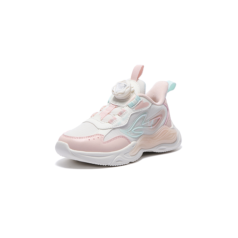 361°KIDS Амортизация, износостойкие низкие детские повседневные кроссовки feather white/deep pink kids — фото 4