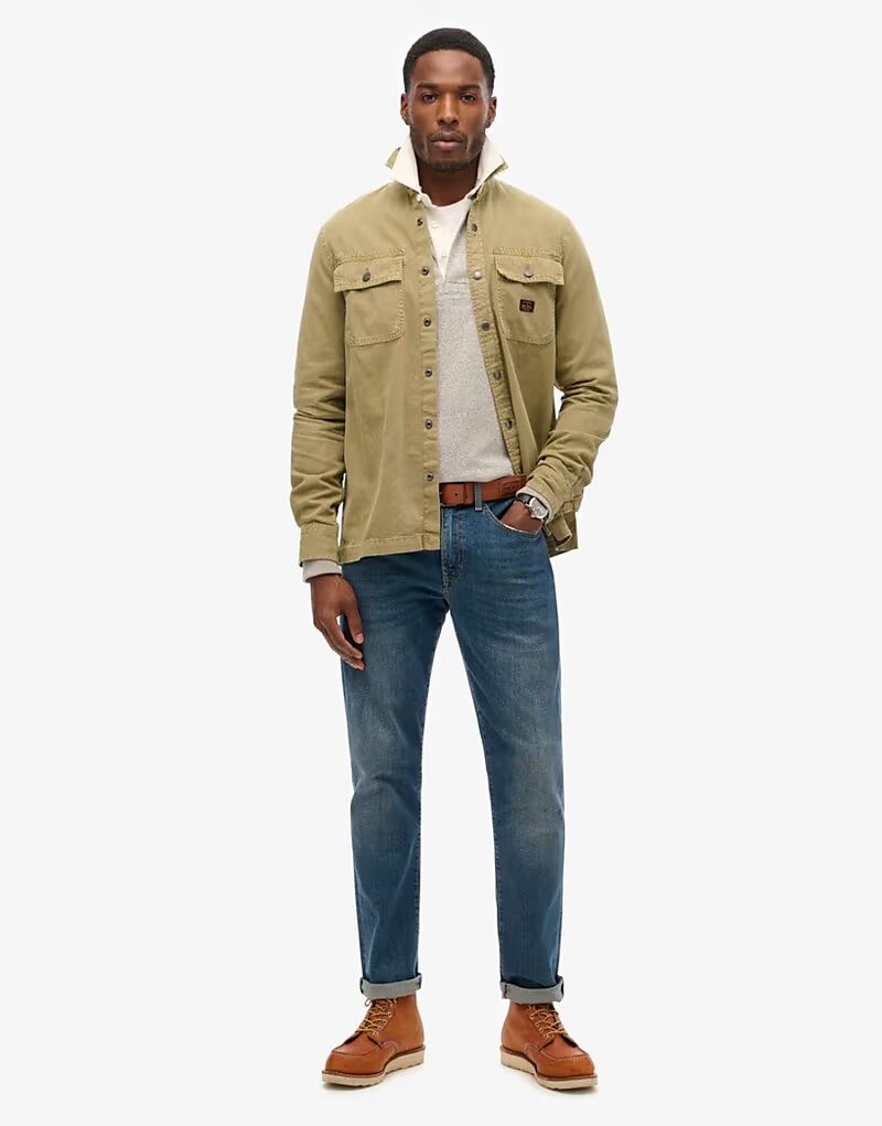 

Рабочая рубашка Superdry Cotton из парусины, цвет зеленый