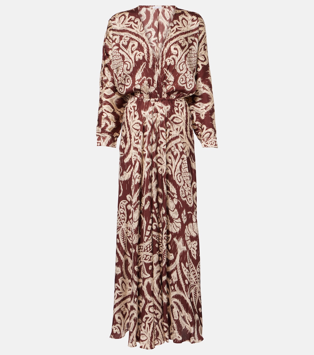

Печатное макси-платье Ilona Poupette St Barth, BROWN MACRO IKAT