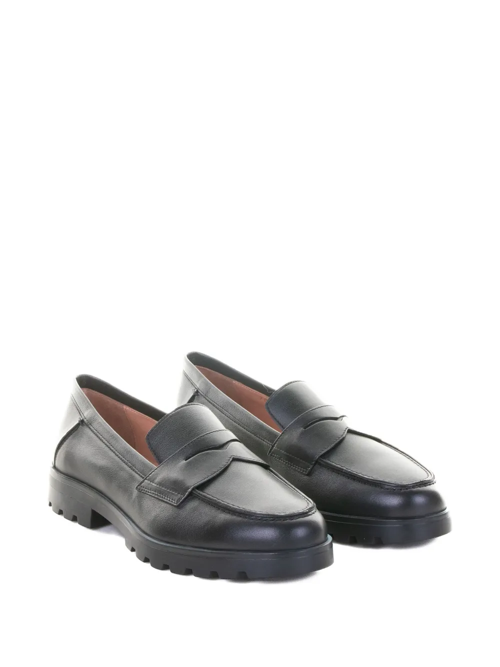 Лоферы из кожи с прорезью для монет Santoni, черный — фото 2