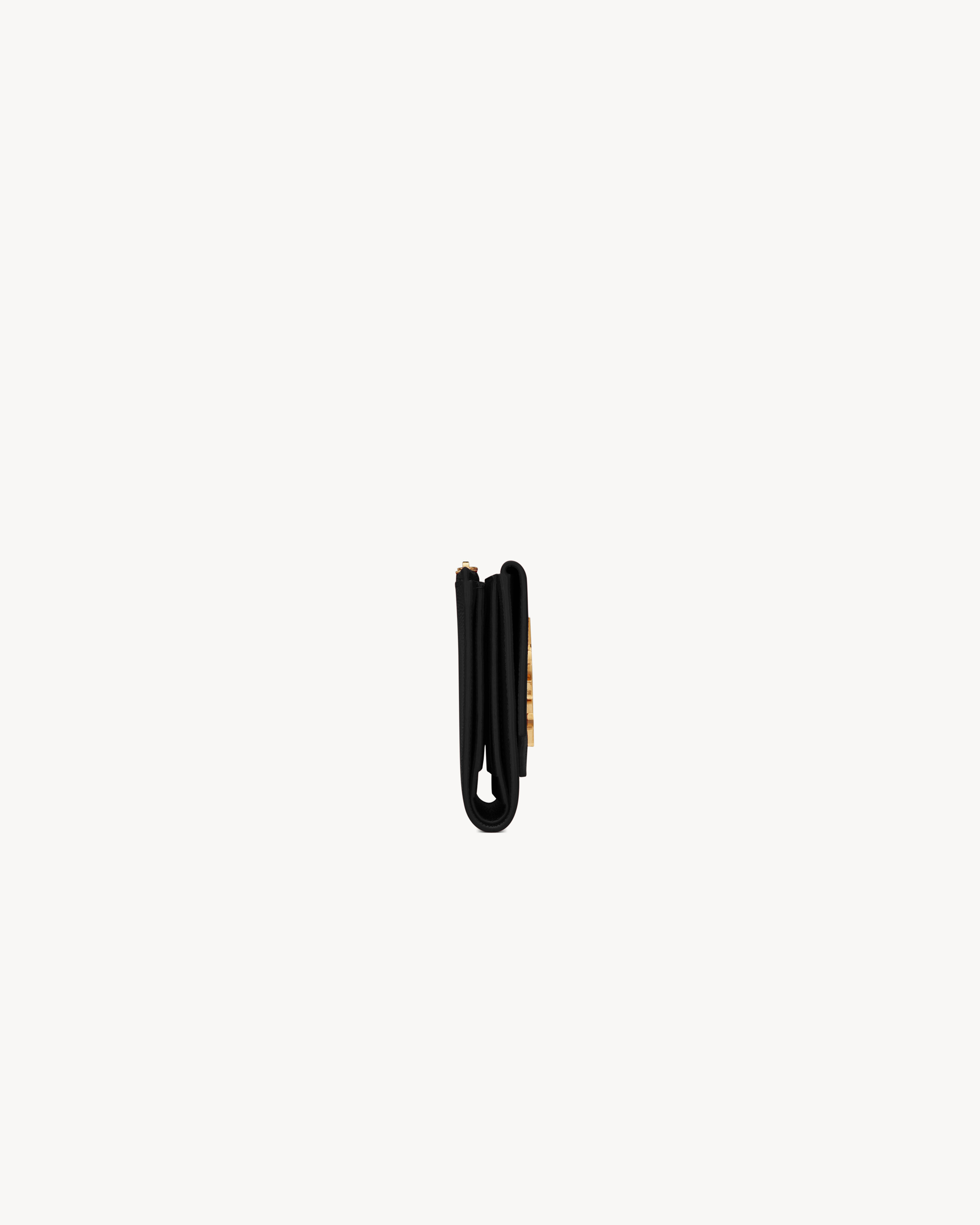 Компактный кошелек UPTOWN из кожи grained de poudre Saint Laurent, черный — фото 3