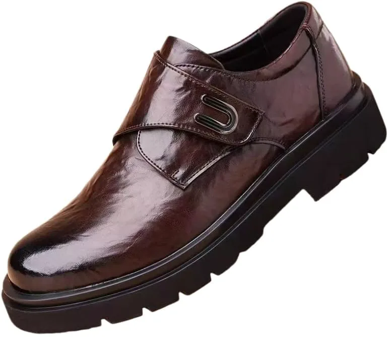 Men's Casual Leather Shoes - Comfortable for Daily use, Commuting, Outdoor Activities, and Gatherings Fusecottc, коричневый