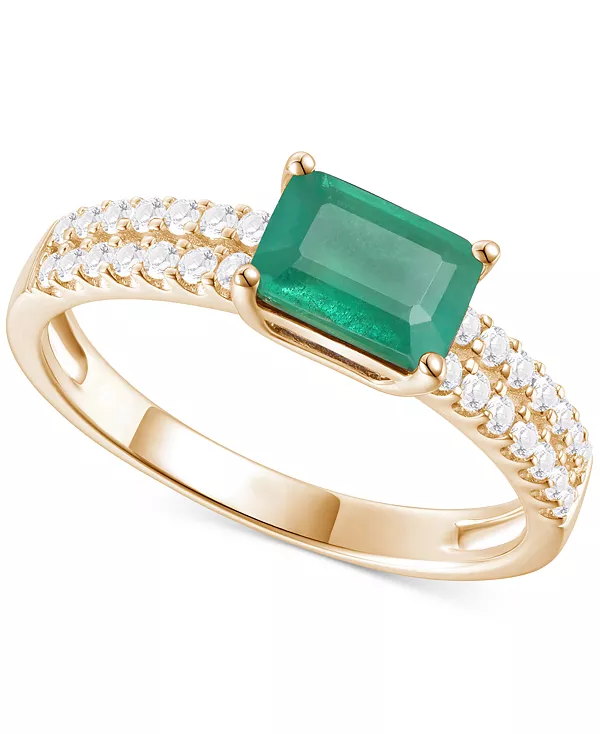 

Кольцо с двумя рядами рубинов (1 карат) и бриллиантов (1/4 карата) из 14-каратного золота (также с изумрудами и сапфирами) Macy'S, emerald