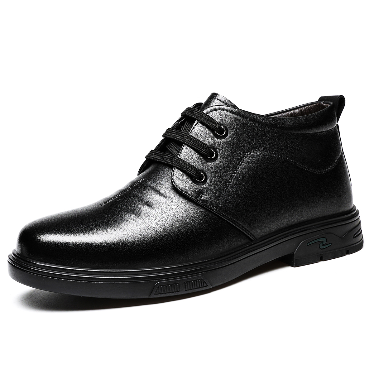 

CHINT Кожаные повседневные ботинки мужские черные на шнуровке, цвет { Lace-Up } Black