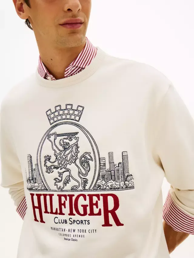 Хлопковая толстовка с эмблемой Heritage, цвет лепесток слоновой кости Tommy Hilfiger — фото 4