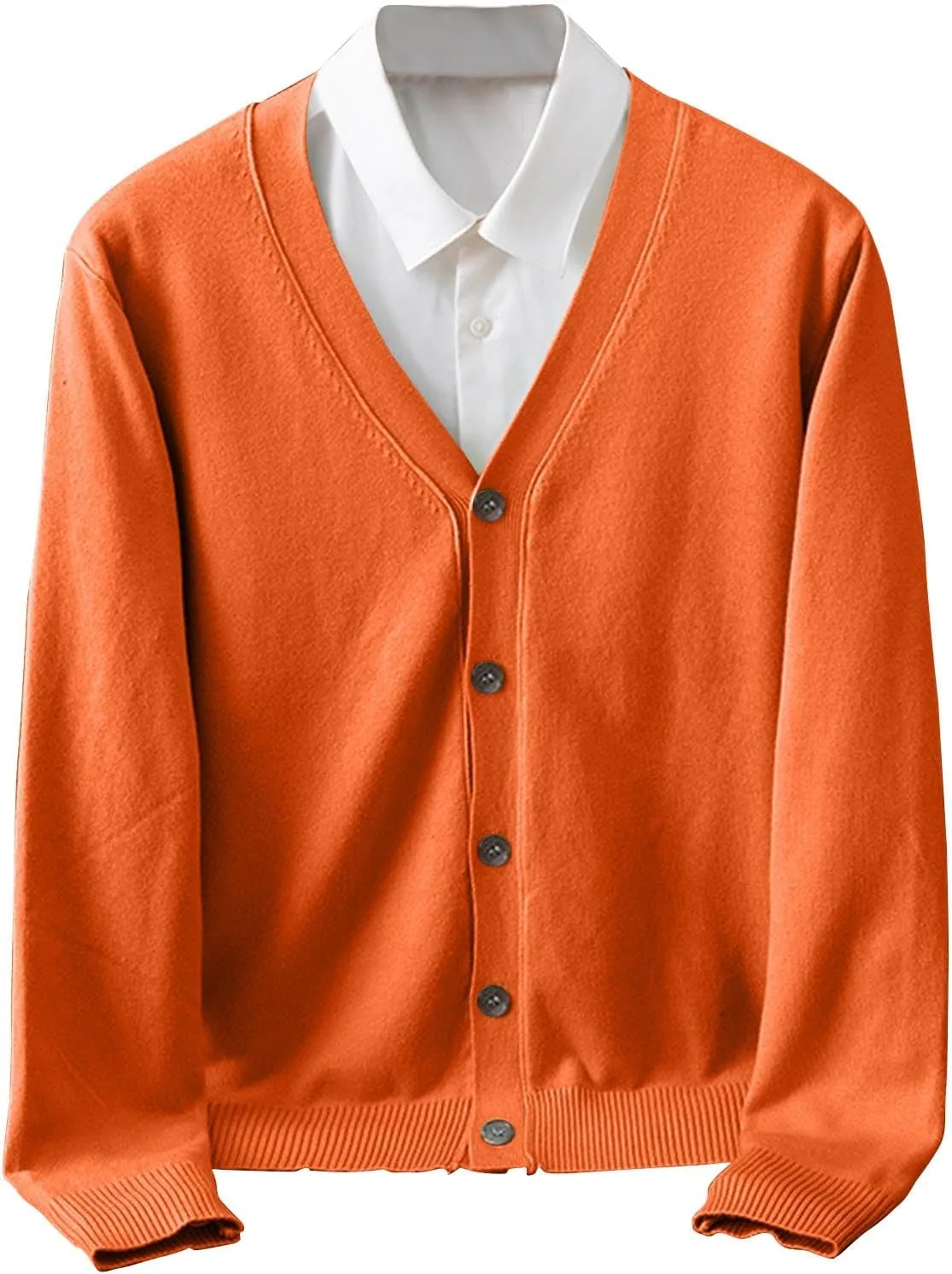 

Мужской кардиган с V-образным вырезом и длинными рукавами, расслабленный крой