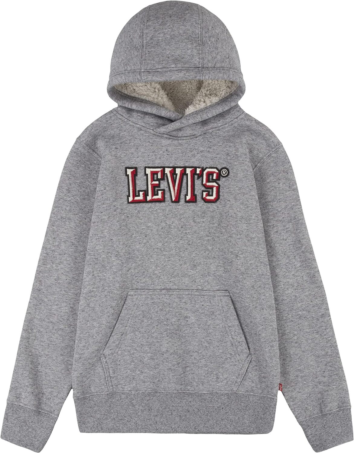 

Худи Levi's Kids Sherpa Lined Pullover Hoodie, цвет Gargoyle Cloud Heather