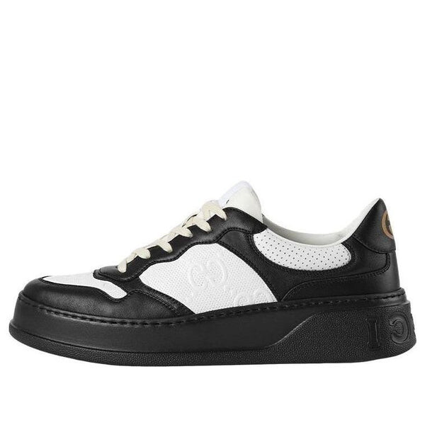 

Кроссовки gg embossed sneaker 'black white leather' Gucci, черный